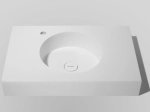 Plan vasque lavabo circulaire ⦰ 35 cm sur mesure Largeur 100 à 201 x P 40 à 51 cm Finition lisse 10 couleurs au choix, Anti bactérien Résine Akrytan® dans la masse Livraison Offerte.